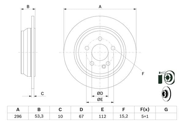 Bosch BD976 Fren diski; arka küçük görsel 5