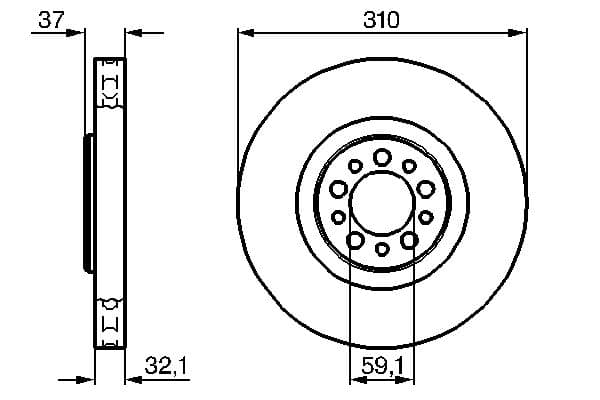 Bosch BD1047 Fren diski; ön küçük görsel 5