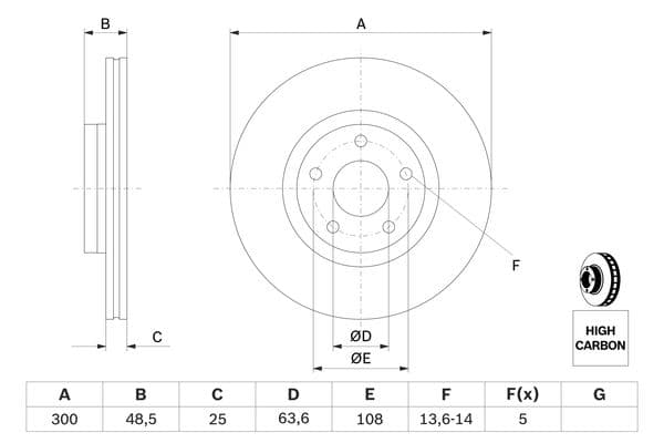 Bosch BD1050 Fren diski; ön küçük görsel 5