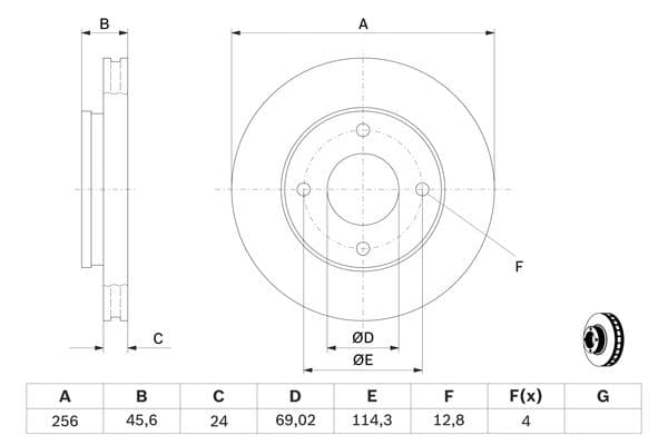 Bosch BD1059 Fren diski; ön küçük görsel 5
