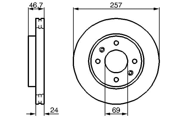 Bosch BD1074 Fren diski; ön küçük görsel 5