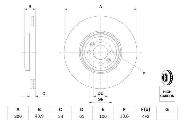 Bosch BD1076 Fren diski; ön küçük görsel 5