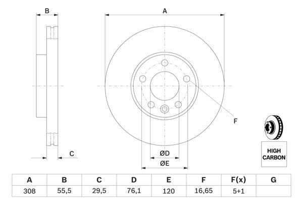 Bosch BD2089 Fren diski; ön küçük görsel 5