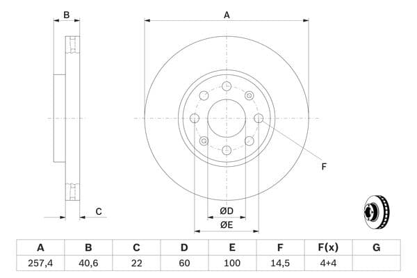Bosch BD1090 Fren diski; ön küçük görsel 5