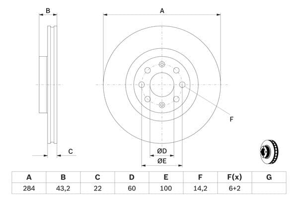 Bosch BD2091 Fren diski Premium1; ön küçük görsel 5