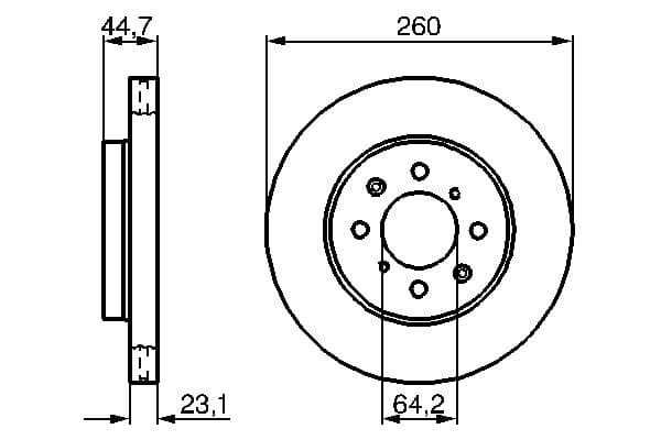 Bosch BD1093 Fren diski; ön küçük görsel 5