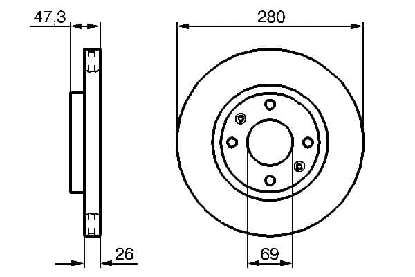 Bosch BD1095 Fren diski; ön küçük görsel 5