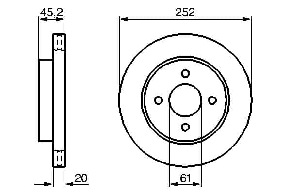 Bosch BD1104 Fren diski; ön küçük görsel 5