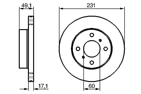 Bosch BD1107 Fren diski; ön küçük görsel 5