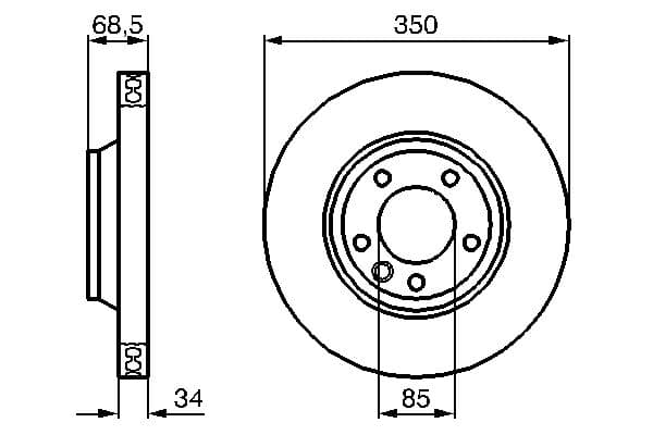 Bosch BD1114 Fren diski; ön küçük görsel 5