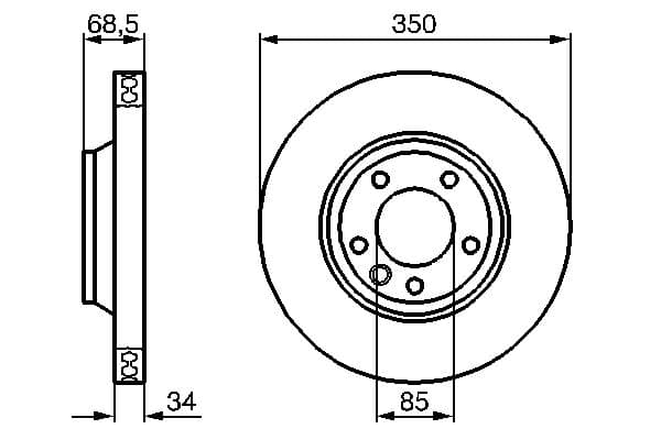 Bosch BD1116 Fren diski; ön küçük görsel 5