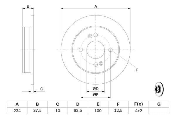 Bosch BD1134 Fren diski; arka küçük görsel 5