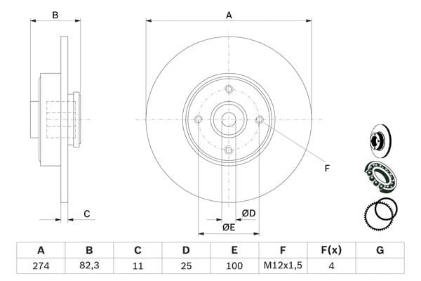 Bosch BD1119 Fren diski; arka küçük görsel 5