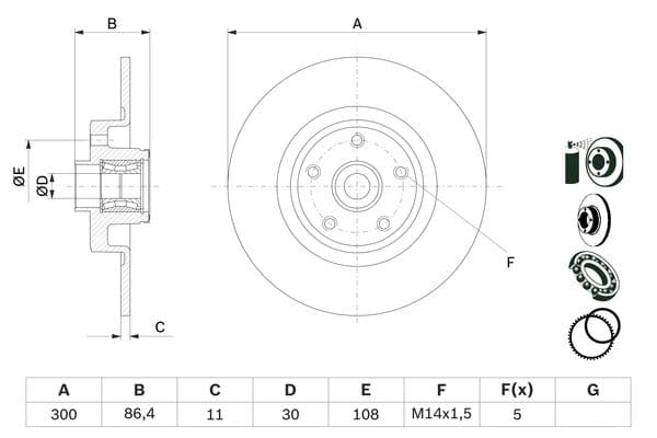 Bosch BD1125 Fren diski; arka küçük görsel 5
