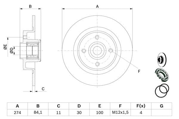 Bosch BD1126 Fren diski; arka küçük görsel 5