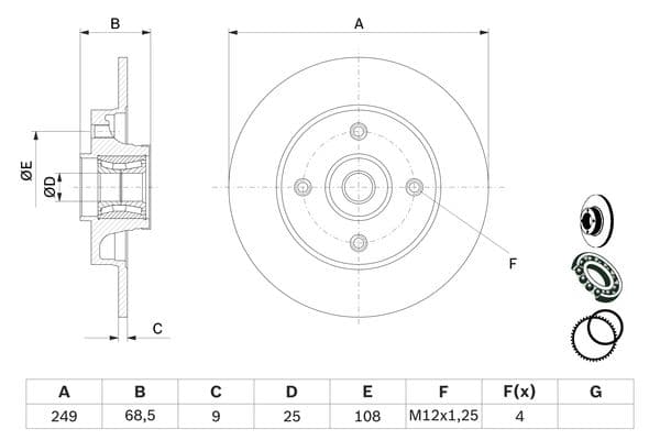 Bosch BD1128 Fren diski; arka küçük görsel 5