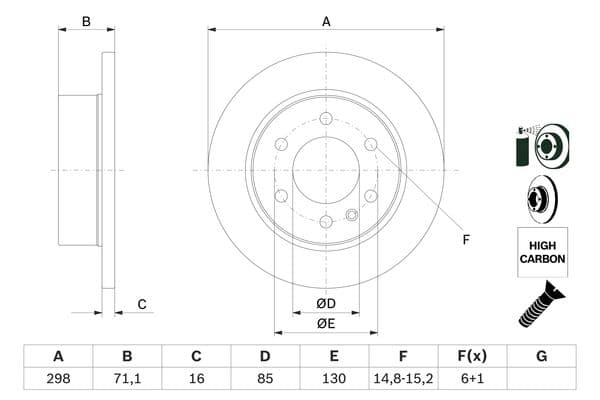 Bosch BD1158 Fren diski; arka küçük görsel 5