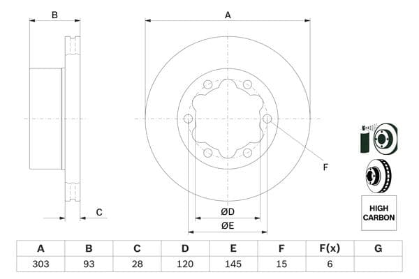 Bosch BD1159 Fren diski; arka küçük görsel 5