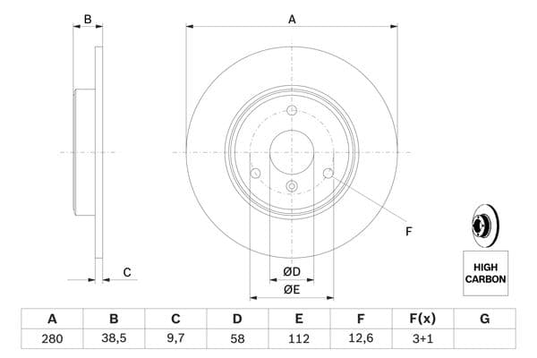 Bosch BD1168 Fren diski; ön küçük görsel 5