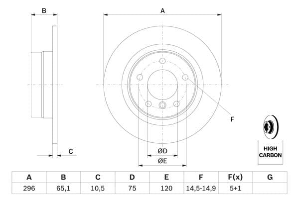 Bosch BD1169 Fren diski; arka küçük görsel 5