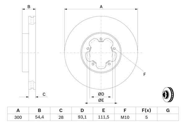 Bosch BD1170 Fren diski; ön küçük görsel 5