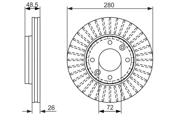 Bosch BD1197 Fren diski; ön küçük görsel 5