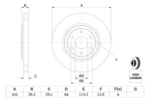 Bosch BD1200 Fren diski; ön küçük görsel 5