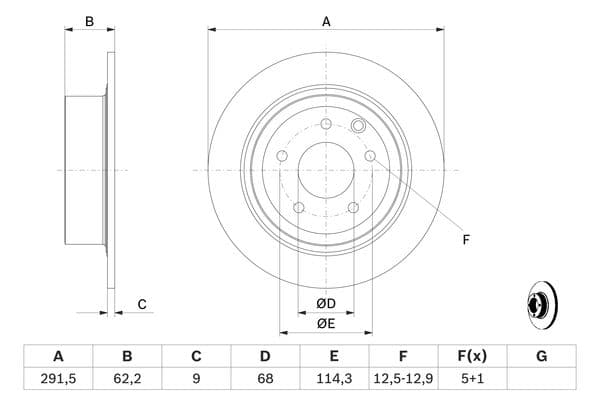Bosch BD1239 Fren diski; arka küçük görsel 5
