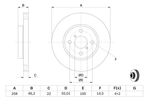 Bosch BD1240 Fren diski; ön küçük görsel 5