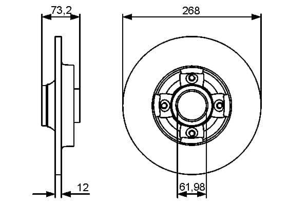 Bosch BD1245 Fren diski; arka küçük görsel 5