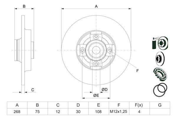 Bosch BD1334 Fren diski; arka küçük görsel 5