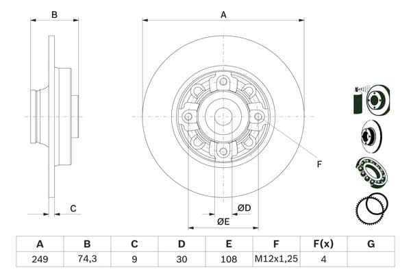 Bosch BD1292 Fren diski; arka küçük görsel 5