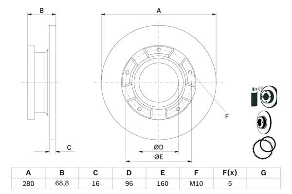 Bosch BD1293 Fren diski; arka küçük görsel 5