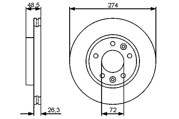 Bosch BD1265 Fren diski; ön küçük görsel 5