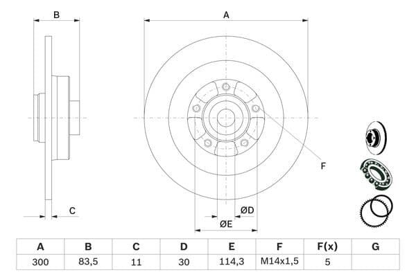 Bosch BD1465 Fren diski; arka küçük görsel 5