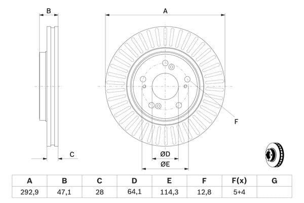 Bosch BD1322 Fren diski; ön küçük görsel 5