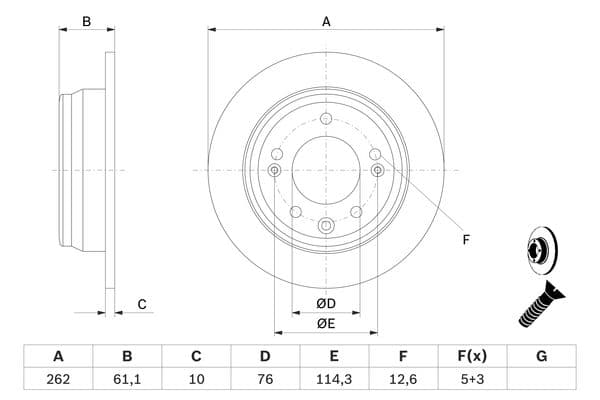 Bosch BD1364 Fren diski; arka küçük görsel 5