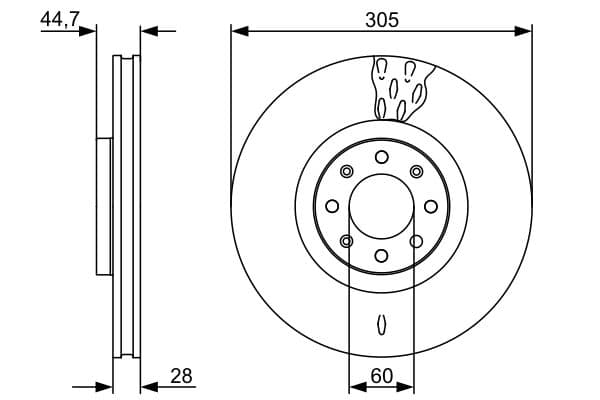 Bosch BD1381 Fren diski; ön küçük görsel 5