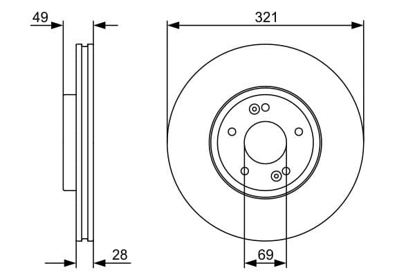 Bosch BD1383 Fren diski; ön küçük görsel 5