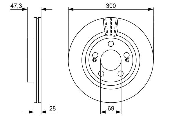 Bosch BD1384 Fren diski; ön küçük görsel 5