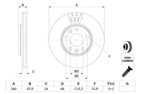 Bosch BD2201 Fren diski; ön küçük görsel 5
