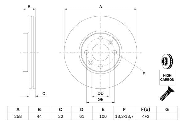 Bosch BD2117 Fren diski; ön küçük görsel 5