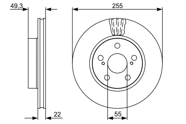 Bosch BD1407 Fren diski; ön küçük görsel 5