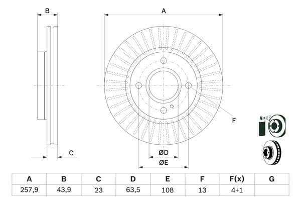 Bosch BD1409 Fren diski; ön küçük görsel 5