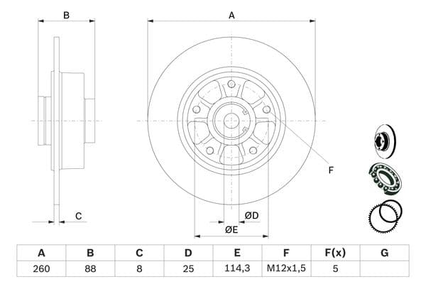 Bosch BD1418 Fren diski; arka küçük görsel 5