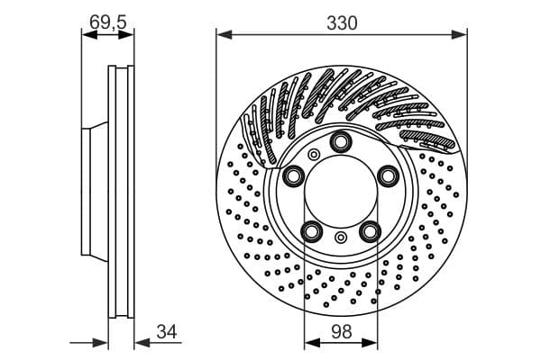 Bosch BD1422 Fren diski; ön küçük görsel 5