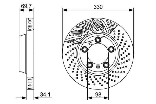 Bosch BD1423 Fren diski; ön küçük görsel 5