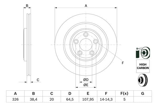 Bosch BD1473 Fren diski; arka küçük görsel 5