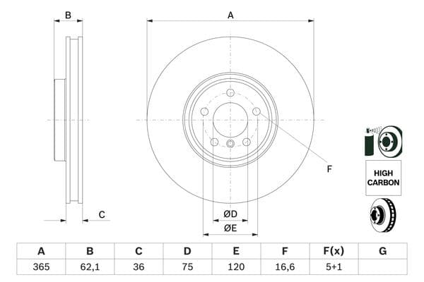 Bosch BD1479 Fren diski; ön küçük görsel 5