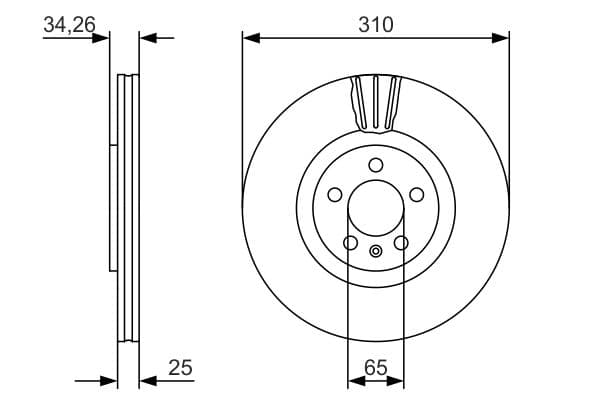 Bosch BD1675 Fren diski; ön küçük görsel 5
